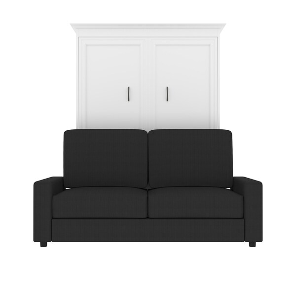 Versatile 73W Full Murphy Bed and a Sofa, White